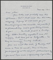 Letter from Phoebe Waterman Haas to John C. Haas, November 20, 1951
