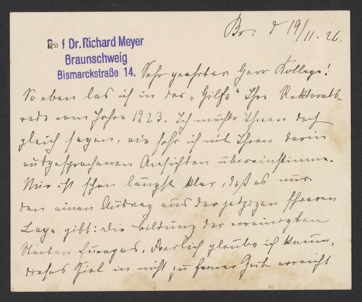 Letter from Richard Meyer to Bredig Science History Institute