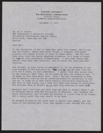 Letter from John T. Edsall to Max Perutz, November 3, 1972