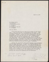 Letter from Francis Crick to Walter Keller, April 26, 1977