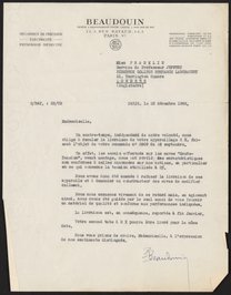 Letter from P. Beaudouin to Rosalind Franklin, December 23, 1953