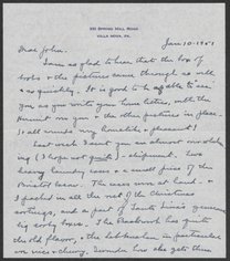 Letter from Phoebe Waterman Haas to John C. Haas, January 10, 1950