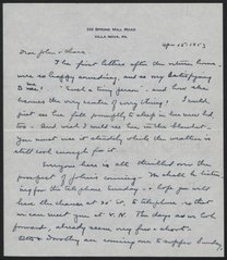 Letter from Phoebe Waterman Haas to John C. Haas, April 15, 1953
