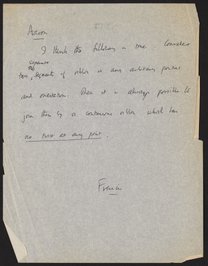 Letter from Francis Crick to Aaron Klug, undated