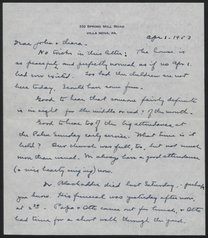 Letter from Phoebe Waterman Haas to John and Chara Haas, April 1, 1953