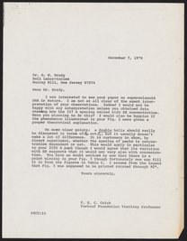 Letter from Francis Crick to George W. Brady, December 7, 1976