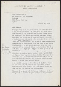 Letter from Georgii Georgiev to Francis Crick, January 30, 1976