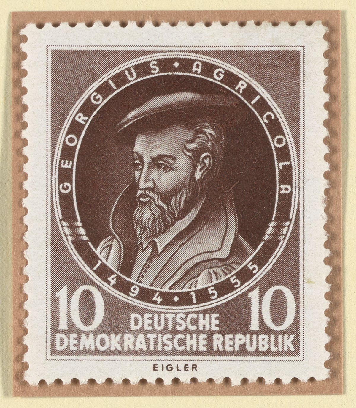 East German postage stamp commemorating the 400th anniversary of