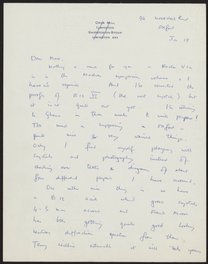 Letter from Dorothy Hodgkin to Max Perutz, January 18