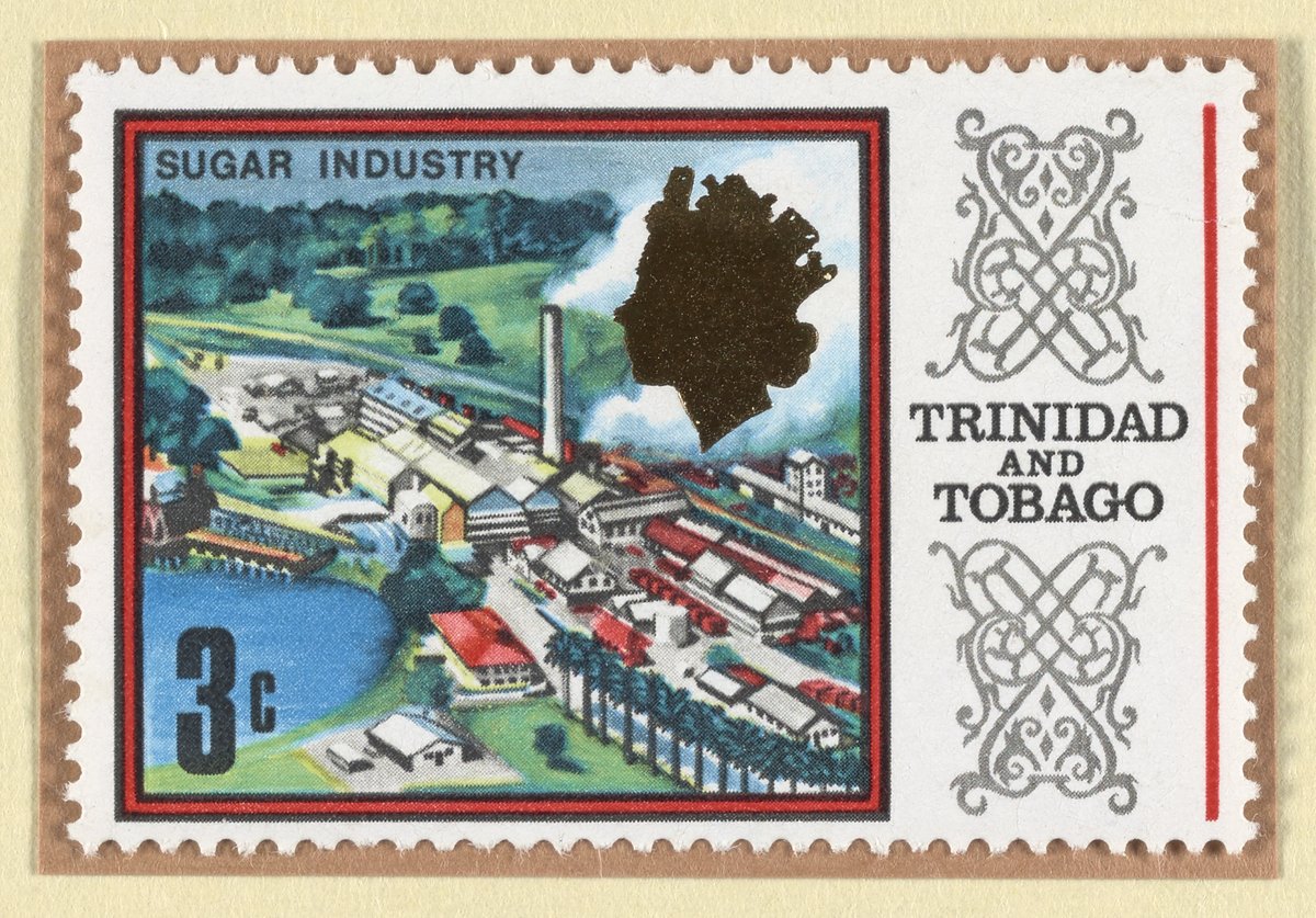 Postage stamp commemorating the sugar industry of Trinidad and Tobago ...