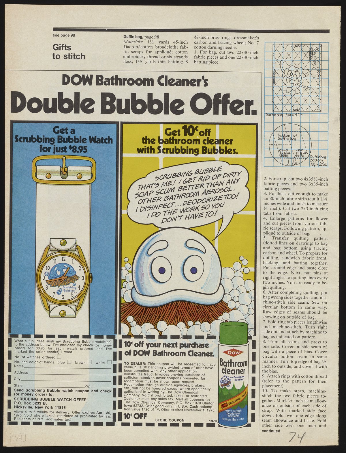 Dow Bathroom Cleaner's Double Bubble Offer Science History Institute