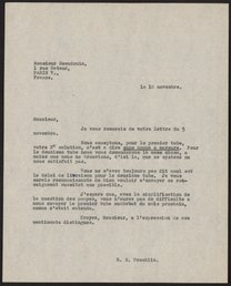 Letter from Rosalind Franklin to P. Beaudouin, November 10, 1953