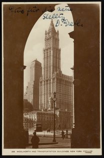 Postcard to Max Bredig from New York City, August 28, 1929