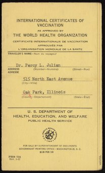 Percy Lavon Julian's vaccination certificate