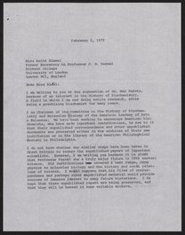 Letter from John T. Edsall to Anita Rimel, February 3, 1972
