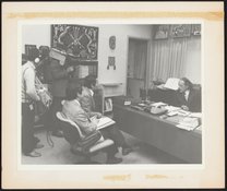 Eugene Garfield being filmed at the Institute for Scientific Information