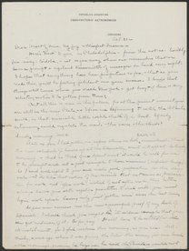 Letter from Phoebe Waterman Haas to Otto Haas, October 31, 1913