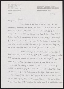 Letter from Max Perutz to John T. Edsall, November 18, 1972