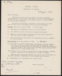 Memo from Anita Rimel to Aaron Klug, August 1st, 1962