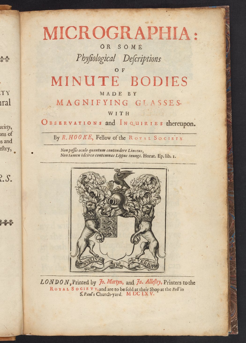 Micrographia : or, Some physiological descriptions of minute bodies ...