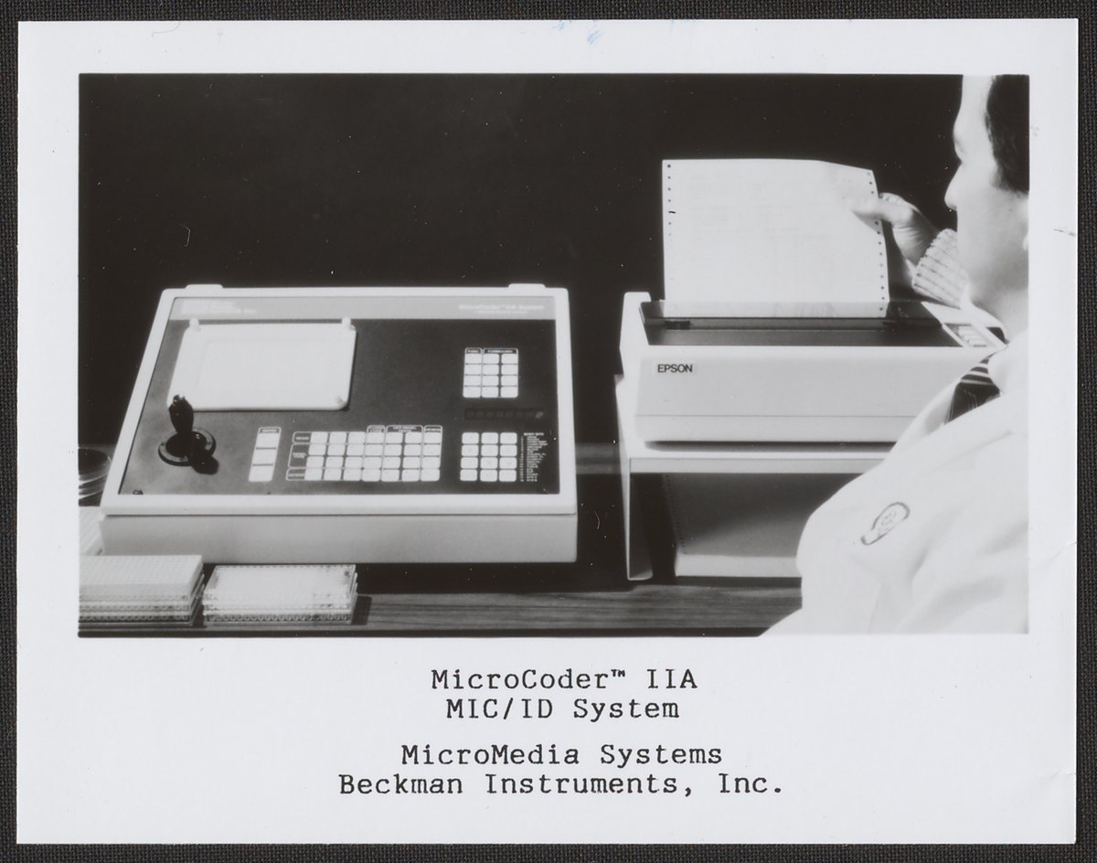 Operator with Beckman Microcoder IIA MIC/ID System - Science History ...