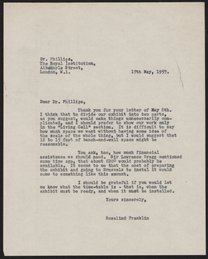 Letter from Rosalind Franklin to D. C. Phillips, May 17, 1957