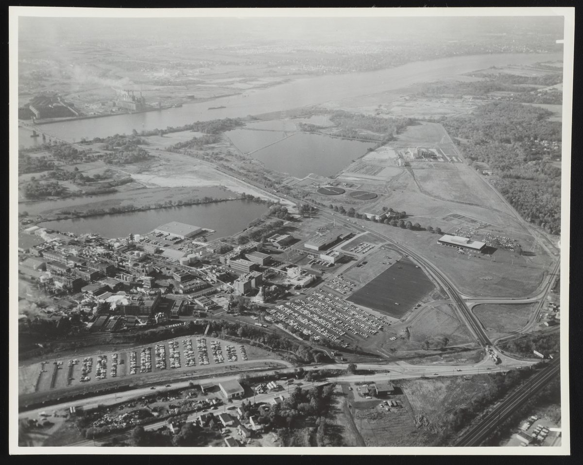 Aerial view of Rohm and Haas facility in Bristol, Pennsylvania
