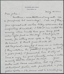 Letter from Phoebe Waterman Haas to John C. Haas, May 13, 1951