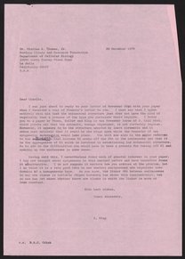 Letter from Aaron Klug to Charles A. Thomas, December 20, 1979
