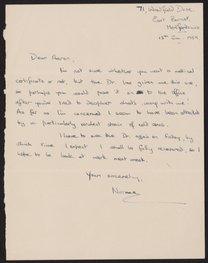 Letter from Norma R. Gordon to Aaron Klug, January 13, 1959