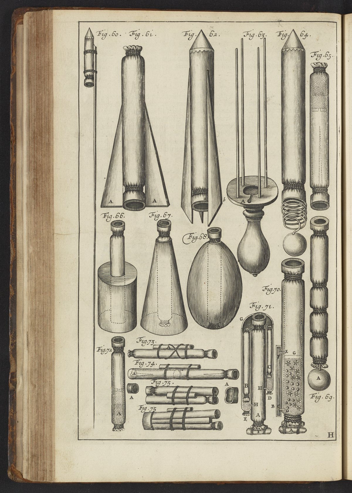 Plate H: Rockets mounted without sticks; water rockets; rockets mounted ...