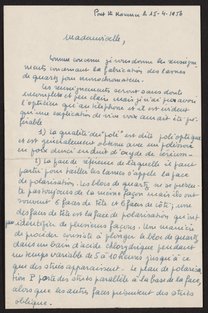 Letter from Robert Bardelli to Rosalind Franklin, April 15, 1956