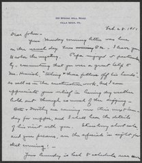 Letter from Phoebe Waterman Haas to John C. Haas, February 28, 1951