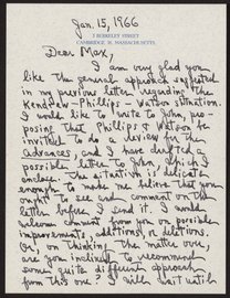 Letter from John T. Edsall to Max Perutz, January 15, 1966
