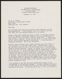 Letter from John T. Edsall to Max Perutz, December 15, 1971