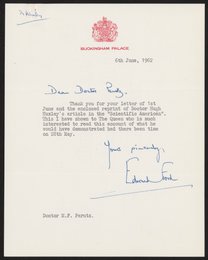 Letter from Edward Ford to Max Perutz, June 6, 1962