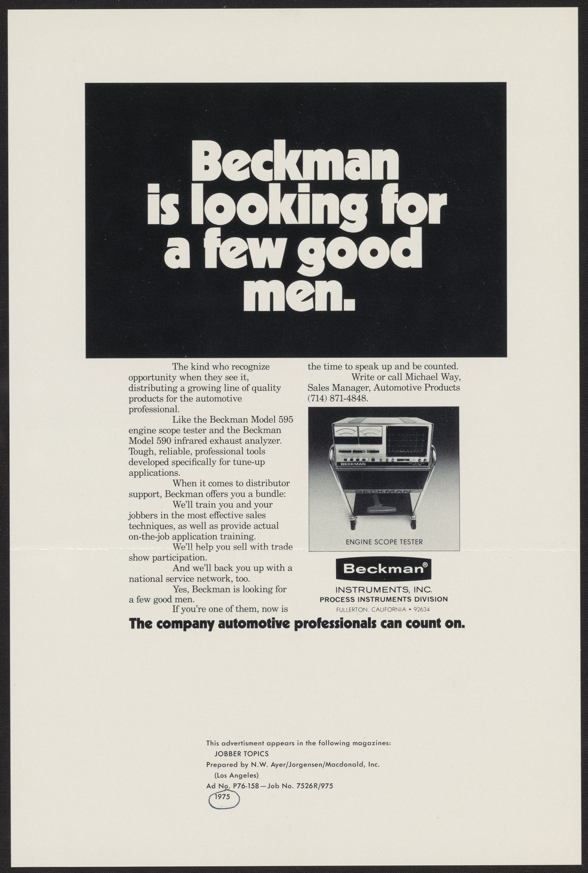 Beckman is looking for a few good men. - Science History Institute ...